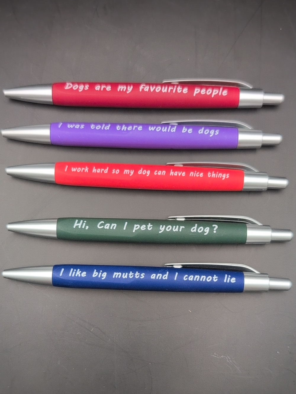 Dog Themed Ballpoint Pens Set of 5 Multicolor Funny for Dog Lovers